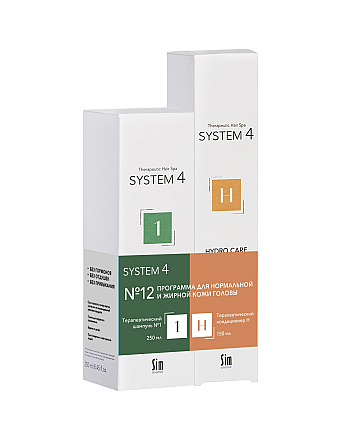 Sim Sensitive System 4 - Программа №12 для нормальной и жирной кожи головы 250 мл + 150 мл - hairs-russia.ru